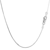 Sterling Silver Rhodium Plated Octagonal Snake Chain Necklace, 1,2mm fine designer jewelry for men and women